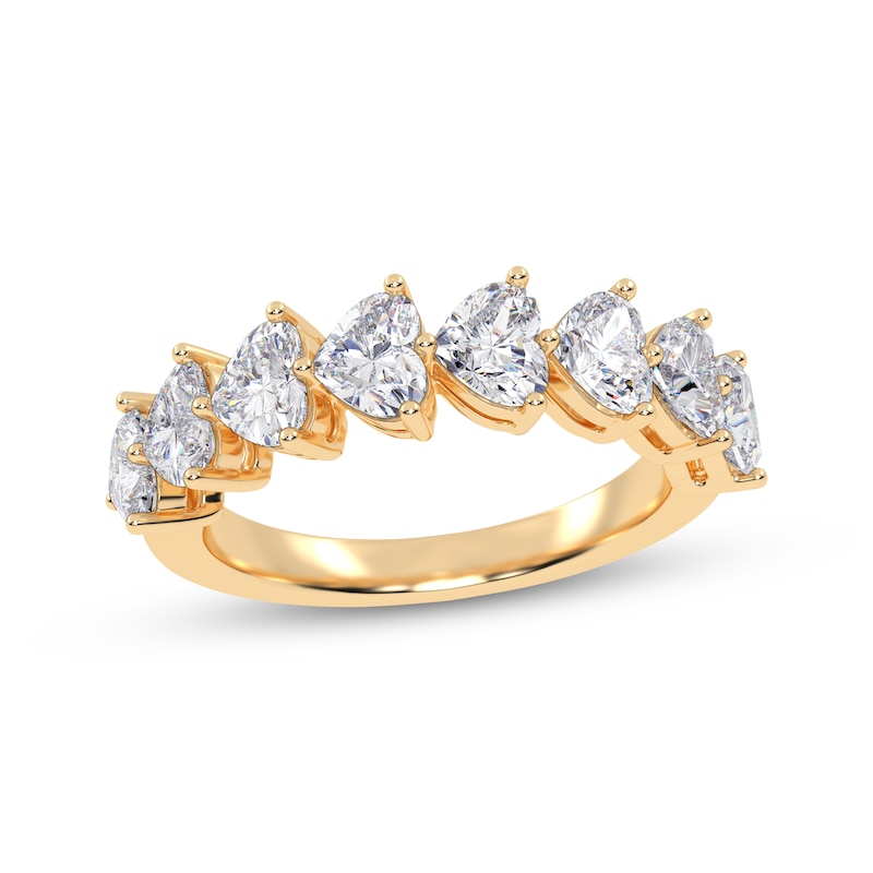 Main Image 1 of Lab-Grown Diamonds by KAY Heart-Shaped East-West Anniversary Ring 2 ct tw 14K Yellow Gold