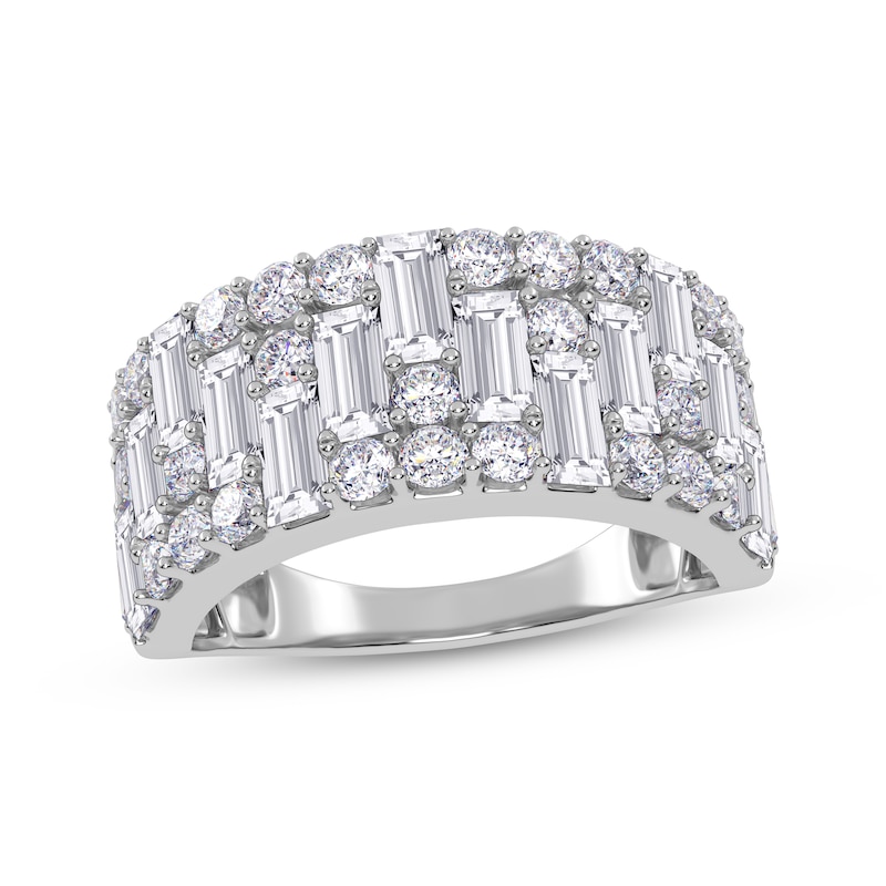 Main Image 1 of Lab-Grown Diamonds by KAY Baguette & Round-Cut Ring 2 ct tw 14K White Gold