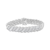 Thumbnail Image 1 of Baguette & Round-Cut Diamond Alternating Link Bracelet 5 ct tw 10K White Gold 7&quot;