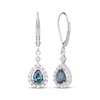 Thumbnail Image 1 of Pear-Shaped Lab-Created Alexandrite & White Lab-Created Sapphire Dangle Earrings Sterling Silver