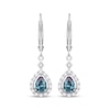 Thumbnail Image 2 of Pear-Shaped Lab-Created Alexandrite & White Lab-Created Sapphire Dangle Earrings Sterling Silver