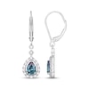 Thumbnail Image 3 of Pear-Shaped Lab-Created Alexandrite & White Lab-Created Sapphire Dangle Earrings Sterling Silver