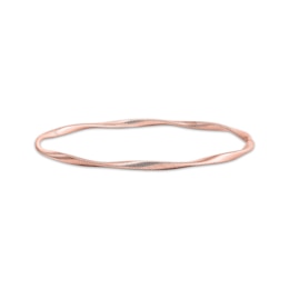 Twist Slip-On Bangle Bracelet 14K Rose Gold 8&quot;