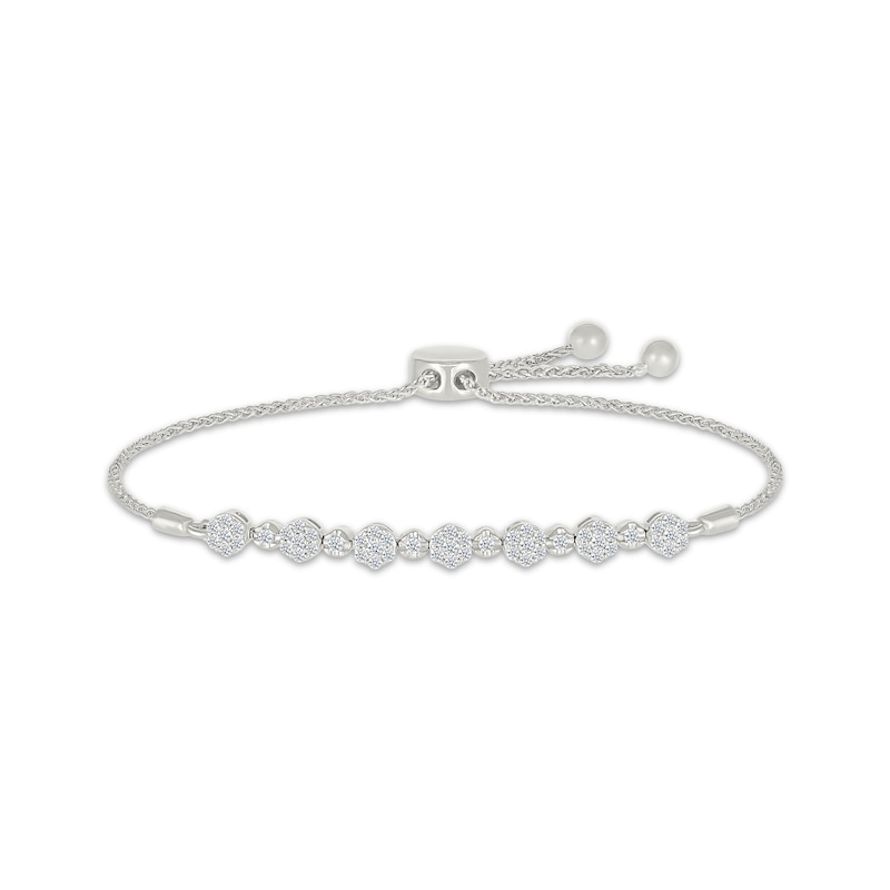 Main Image 1 of Diamond Bolo Bracelet 1/2 ct tw Sterling Silver