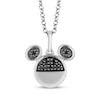 Thumbnail Image 1 of Disney Treasures Mickey Mouse Black Diamond Necklace 1/20 ct tw Sterling Silver 19"