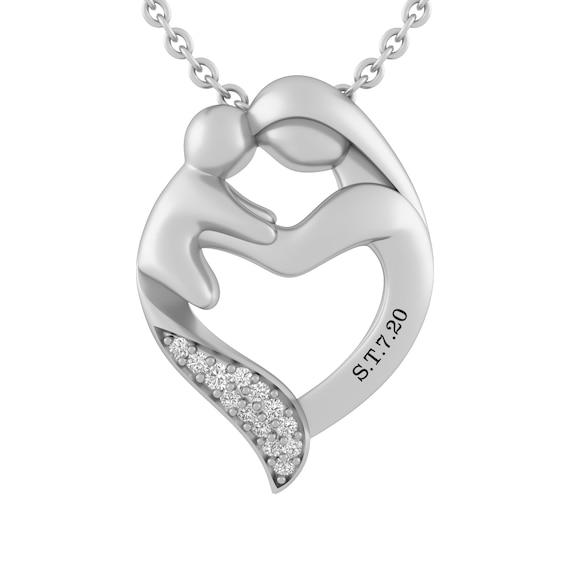 1/20 Ct. tw Diamond Mother and Child Necklace