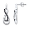Thumbnail Image 0 of Infinity Earrings Black Diamond Accents Sterling Silver