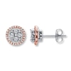 Thumbnail Image 1 of Diamond Earrings 1/4 ct tw Round-cut 10K Two-Tone Gold