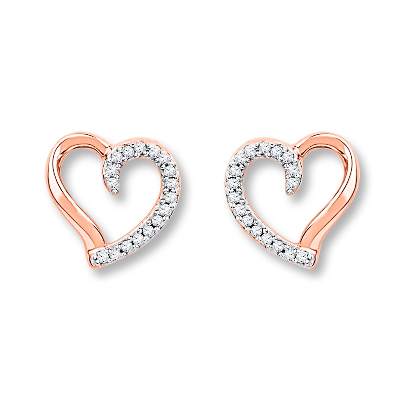 Diamond Stud Earrings 1/2 ct tw Round-cut 10K Rose Gold
