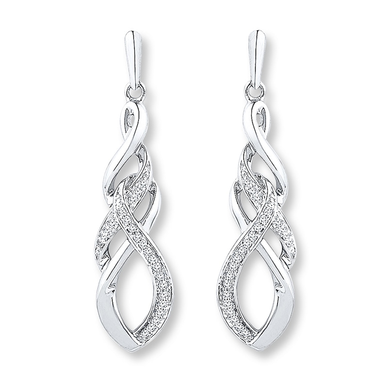 Dangle Earrings 1/5 ct tw Diamonds Sterling Silver