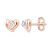 Thumbnail Image 1 of Heart Earrings 1/15 ct tw Diamonds 10K Rose Gold