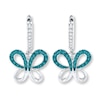 Thumbnail Image 1 of Blue/White Diamond Butterfly Earrings 1/6 ct tw Sterling Silver