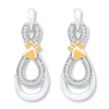 Thumbnail Image 2 of Diamond Paw Earrings 1/6 carat tw Sterling Silver & 10K Yellow Gold