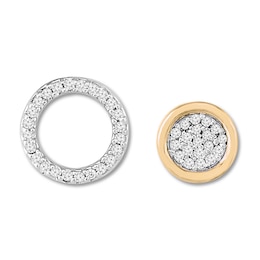 Diamond Mismatched Earrings 1/10 ct tw Round 10K Yellow Gold