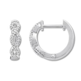 Diamond Hoop Earrings 1/10 ct tw Sterling Silver