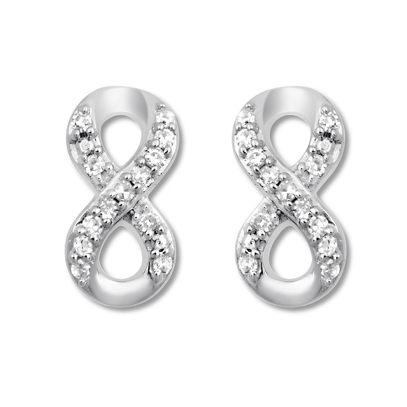 Main Image 2 of Petite Diamond Infinity Earrings 1/20 ct tw Sterling Silver