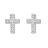 Thumbnail Image 2 of Petite Diamond Cross Earrings Sterling Silver