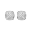 Thumbnail Image 2 of Diamond Framed Earrings 1/20 Carat tw Round-cut Sterling Silver