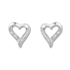 Thumbnail Image 2 of Diamond Heart Earrings Sterling Silver