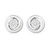 Thumbnail Image 2 of Diamond Circle Earrings 1/20 Carat tw Sterling Silver