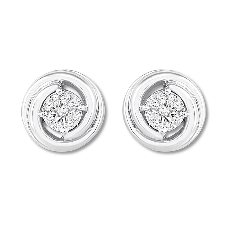 Main Image 2 of Diamond Circle Earrings 1/20 Carat tw Sterling Silver