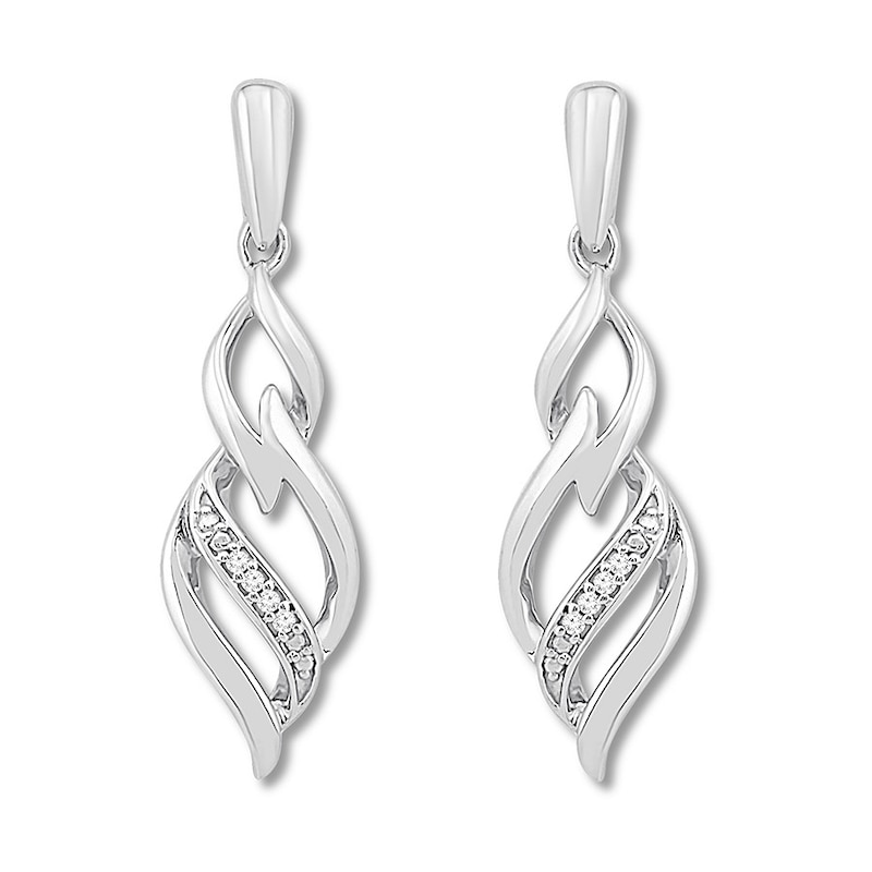 Diamond Earrings Sterling Silver