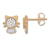 Thumbnail Image 1 of Diamond Kitty Earrings 1/10 ct tw Round-cut 10K Yellow Gold