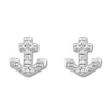 Thumbnail Image 1 of Diamond Anchor Earrings 1/20 ct tw Round-cut Sterling Silver
