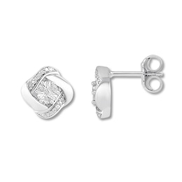 Diamond Earrings Sterling Silver