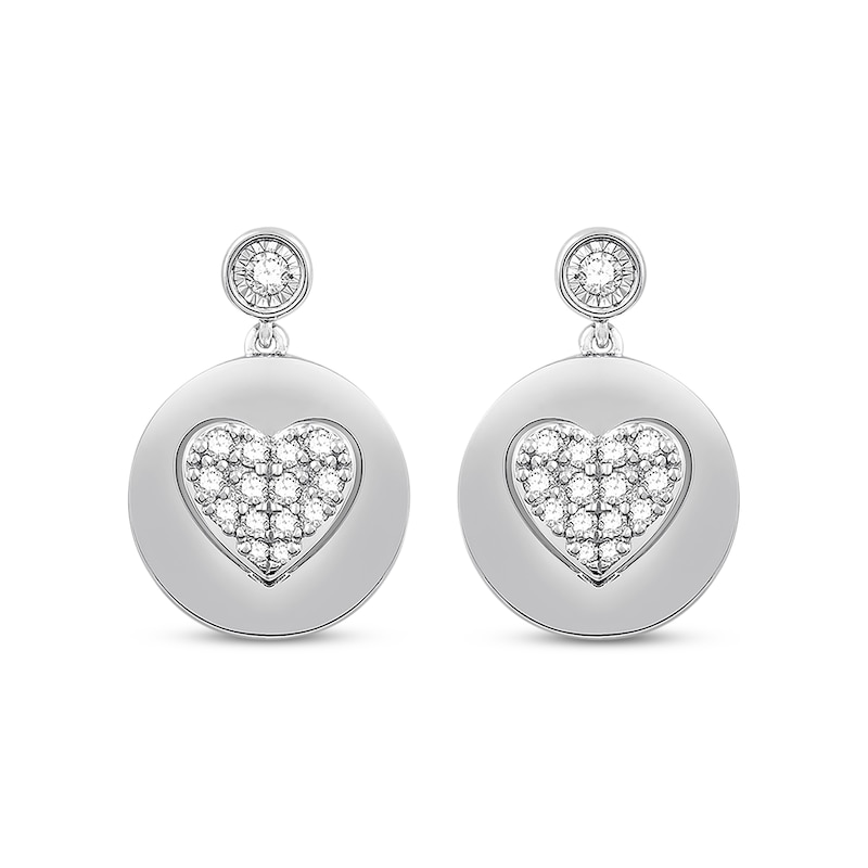 Main Image 2 of Signature Heart Diamond Earrings 1/3 ct tw Sterling Silver