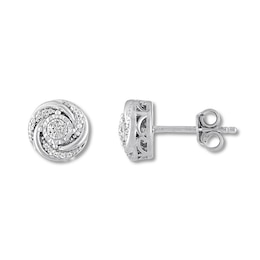 Diamond Earrings 1/10 ct tw Round-cut Sterling Silver