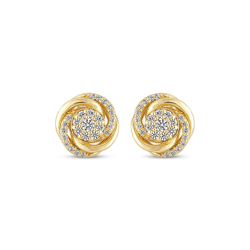 Main Image 2 of Diamond Earrings 1/4 ct tw Round-cut 10K Yellow Gold