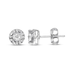 Diamond Earrings 1/4 ct tw Round-cut 10K White Gold