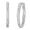 Thumbnail Image 1 of Diamond Hoop Earrings 1/4 ct tw Round-cut Sterling Silver