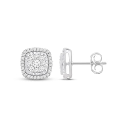 Diamond Stud Earrings 1/2 ct tw Sterling Silver