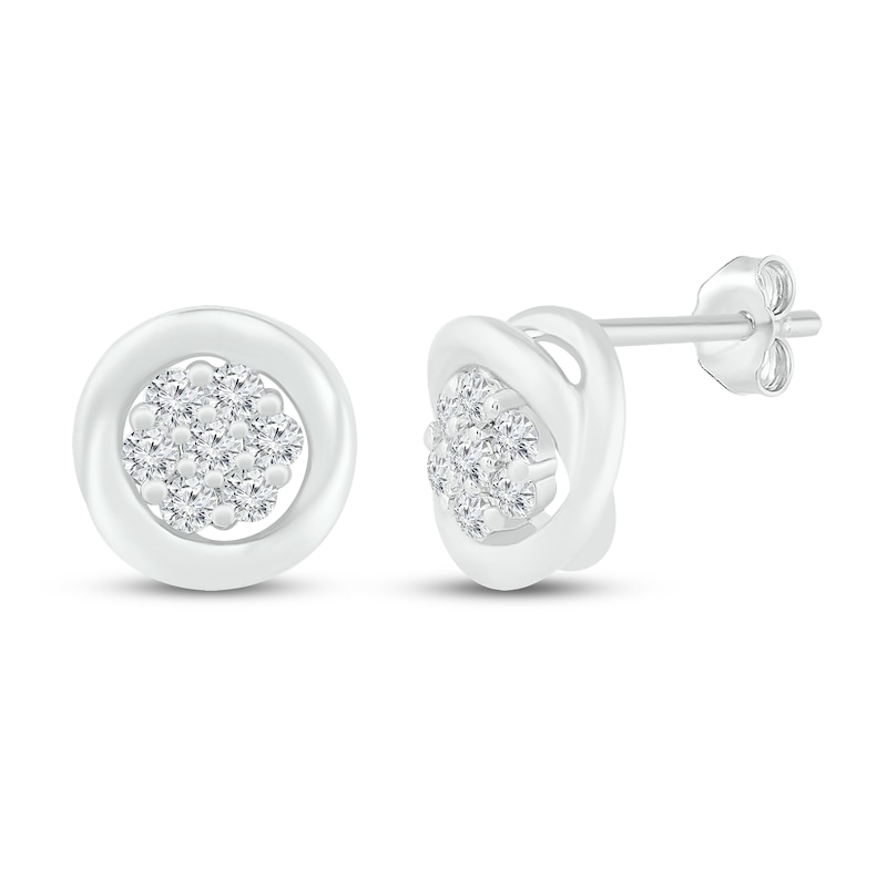 Main Image 1 of Diamond Stud Earrings 1/5 ct tw 10K White Gold