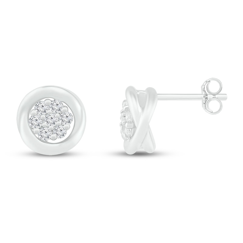 Main Image 2 of Diamond Stud Earrings 1/5 ct tw 10K White Gold