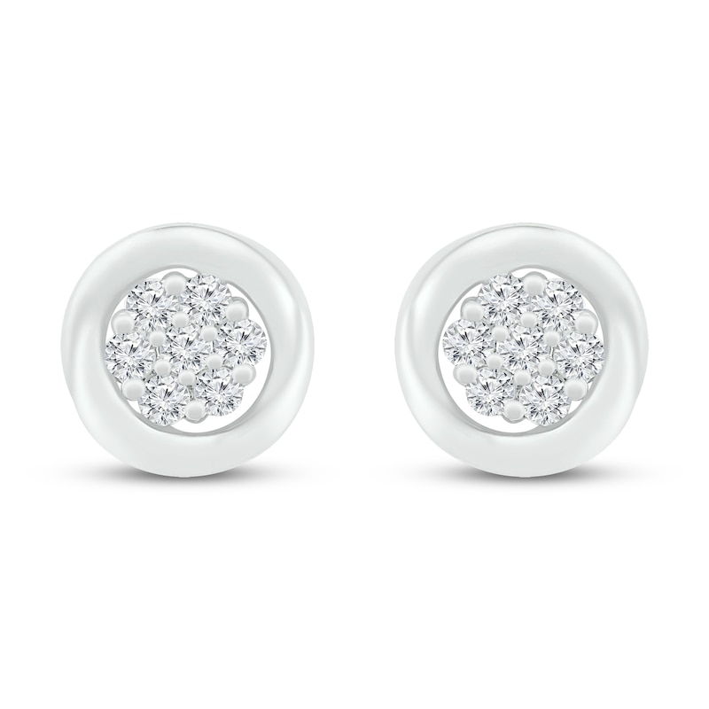 Main Image 3 of Diamond Stud Earrings 1/5 ct tw 10K White Gold