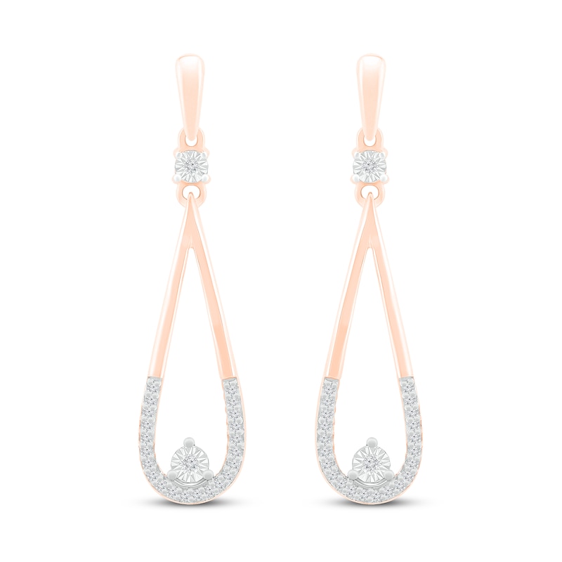 Main Image 3 of Diamond Drop Earrings 1/8 ct tw 10K Rose Gold