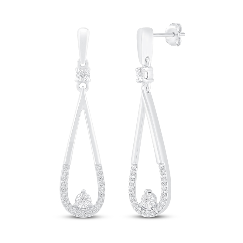 Diamond Drop Earrings 1/8 ct tw 10K White Gold | Kay Outlet
