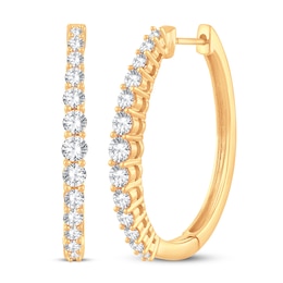 Diamond Hoop Earrings 1 ct tw 14K Yellow Gold