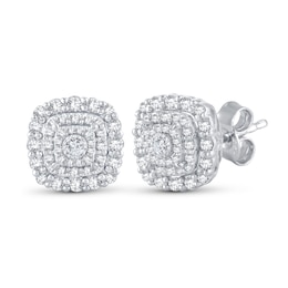 Diamond Earrings 7/8 ct tw 14K White Gold