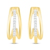 Thumbnail Image 3 of Curved Diamond Earrings 1/15 ct tw 10K Yellow Gold