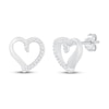 Thumbnail Image 1 of Diamond Heart Earrings 1/10 ct tw Round-cut 10K White Gold