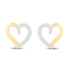 Thumbnail Image 1 of Diamond Heart Earrings 1/10 ct tw Round-cut 10K Yellow Gold
