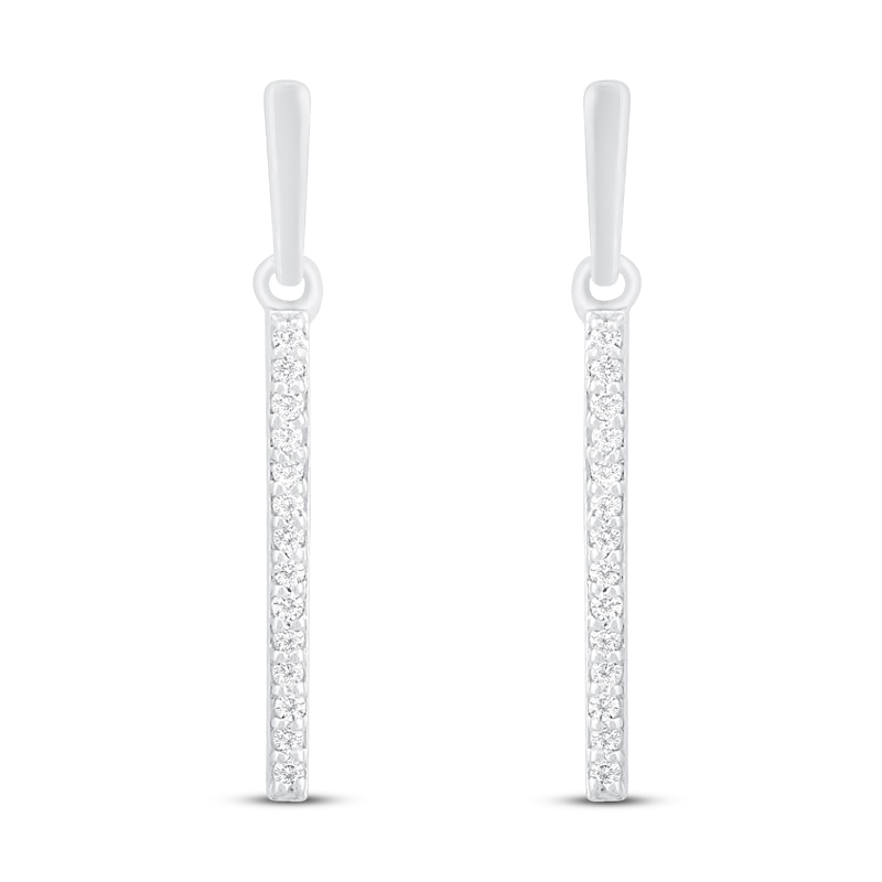 Main Image 3 of Diamond Dangle Earrings 1/10 ct tw Round-cut Sterling Silver