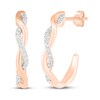 Thumbnail Image 1 of Diamond Hoop Earrings 1/10 ct tw Round-cut 10K Rose Gold