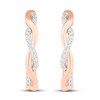 Thumbnail Image 3 of Diamond Hoop Earrings 1/10 ct tw Round-cut 10K Rose Gold