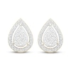 Thumbnail Image 3 of Diamond Teardrop Stud Earrings 1/3 ct tw Round-cut 10K Yellow Gold