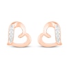 Thumbnail Image 3 of Diamond Heart Earrings 10K Rose Gold